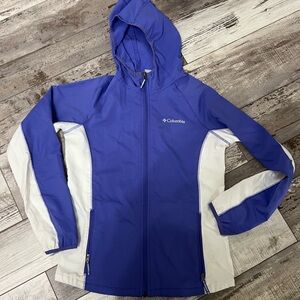 Columbia Kids Purple and White Hooded Jacket.